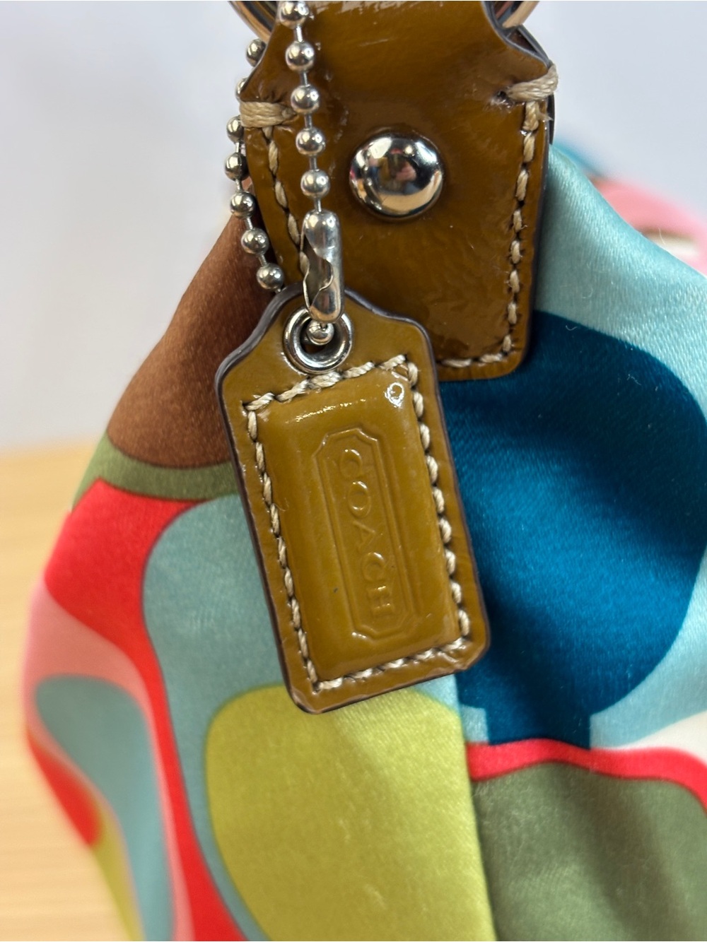 Vintage Coach Y2K Multicolor Scarf Print Mini Bag - Picture 3 of 12